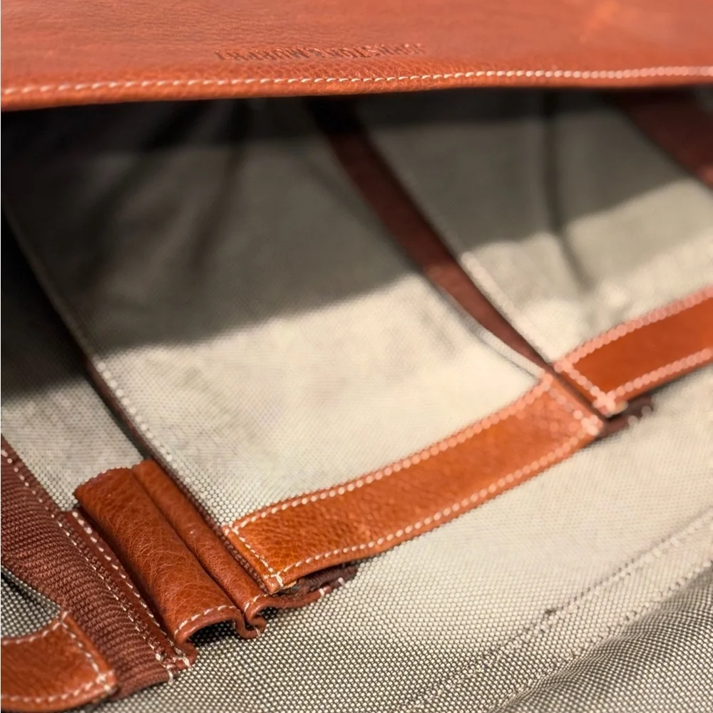 Johnston & Murphy Tan Leather Laptop Bag